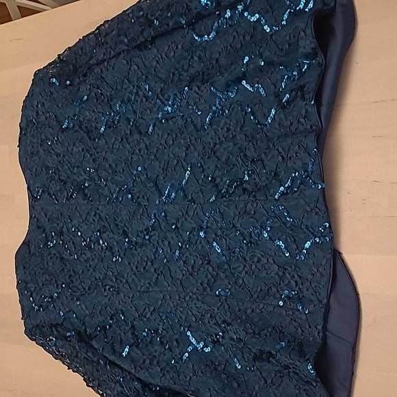 EUC VTG 1980s Nancy Neil Jade Green Sequined Skirt Set with Sheer Sleeves - Picture 8 of 17